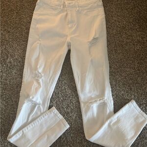 Hollister White Ripped Skinny Jeans
